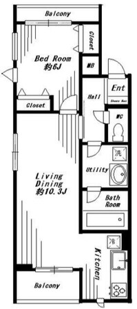 Beverly Homes下赤塚APの物件間取画像